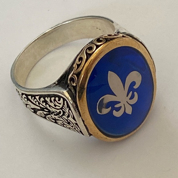 925 Sterling silver fleur de lis ring